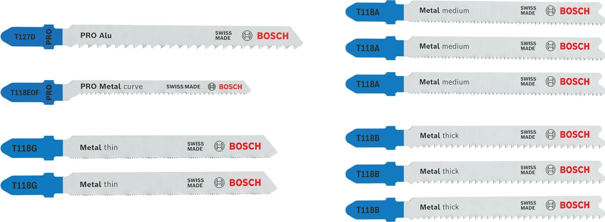 Bosch metāla finierzāģa asmeņu komplekts, 10 gab., metāla griešanai.